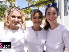 Vixens fuck their trainer after beach volleyball