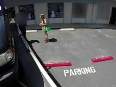 Redhead slut slurps huge throbbing dong in truck
