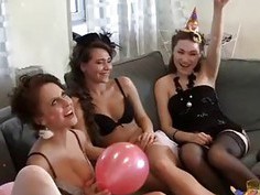 Wild party and masturbation with food