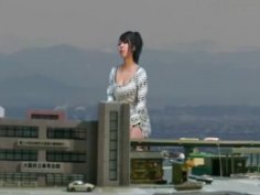 Giantess asian in dress crushing city maybe