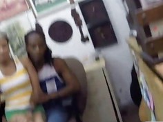 Black BF pawns her GFs pussy and let the pawn man fucked her