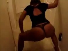 Full bodied black girl is dancing seductively