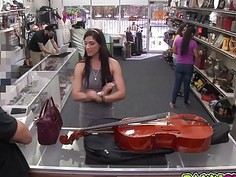 Veronica fucks with the pawnshop owner and satisfied her sexual needs